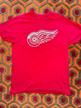 MAKE OFFER! Detroit Red Wings Hockey Hanes Short Sleeve Tee T-shirt Motor City L